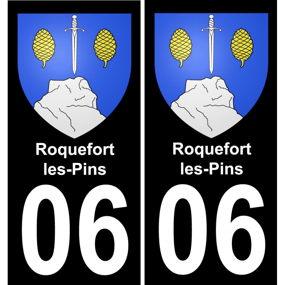 06 Roquefort-les-Pins autocollant sticker plaque immatriculation auto ville