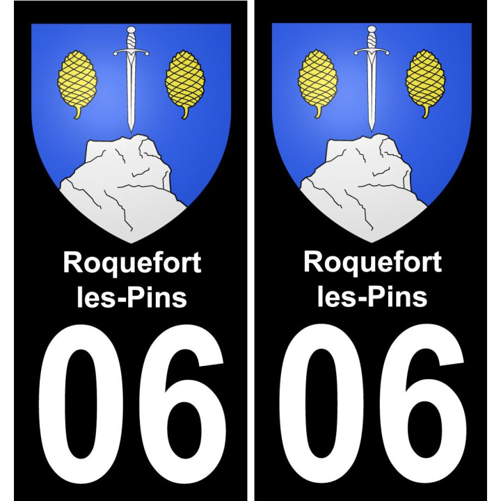06 Roquefort-les-Pins sticker plate registration city