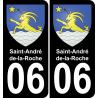 06 Saint-André-de-la-Roche autocollant sticker plaque immatriculation auto ville