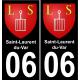 06 Saint-Laurent-du-Var autocollant sticker plaque immatriculation auto ville