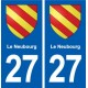 27 de Le Neubourg escudo de armas de la etiqueta engomada de la placa de pegatinas de la ciudad