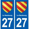 27 Le Neubourg blason autocollant plaque stickers ville