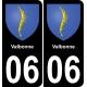 06 Valbonne placa etiqueta de registro de la ciudad