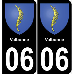 06 Valbonne autocollant sticker plaque immatriculation auto ville