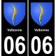 06 Valbonne placa etiqueta de registro de la ciudad