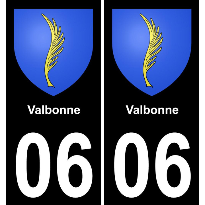 06 Valbonne sticker plate registration city