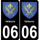 06 Vallauris sticker plate registration city