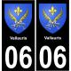 06 Vallauris placa etiqueta de registro de la ciudad