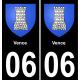 06 Vence sticker plate registration city