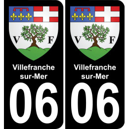 06 Villefranche-sur-Mer autocollant sticker plaque immatriculation auto ville