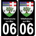 06 Villefranche-sur-Mer adesivo piastra di registrazione city