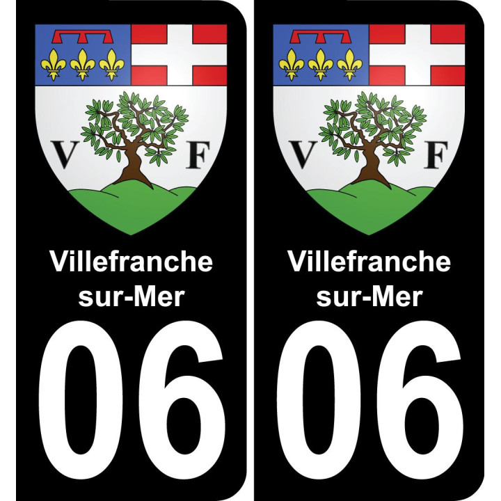 06 Villefranche-sur-Mer autocollant sticker plaque immatriculation auto ville