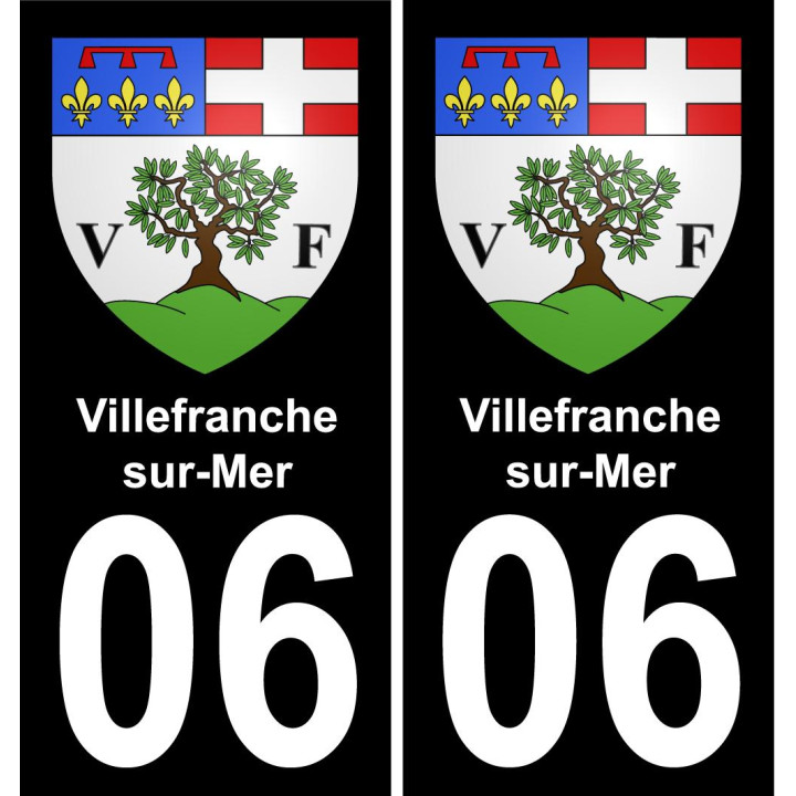 06 Villefranche-sur-Mer autocollant sticker plaque immatriculation auto ville