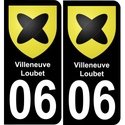 06 Villeneuve-Loubet autocollant sticker plaque immatriculation auto ville