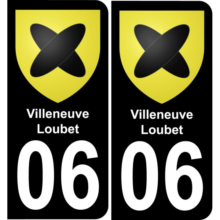 06 Villeneuve-Loubet autocollant sticker plaque immatriculation auto ville