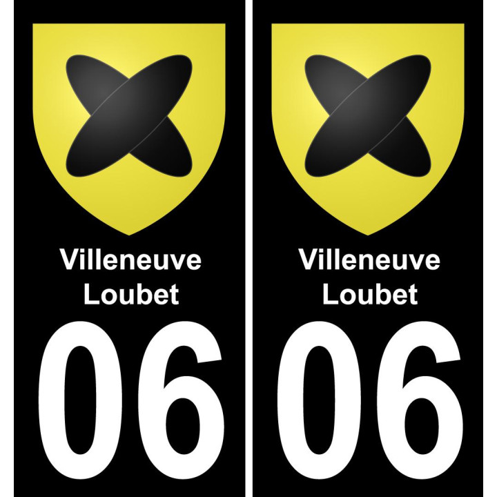 06 Villeneuve-Loubet placa etiqueta de registro de la ciudad