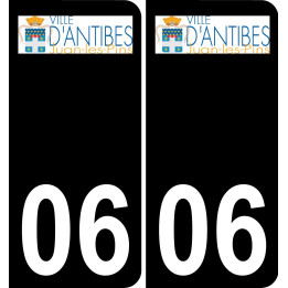 06 Antibes logotipo de la etiqueta engomada de la placa de registro de la ciudad