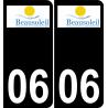 06 Beausoleil logotipo de la etiqueta engomada de la placa de registro de la ciudad