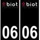 06 Biot logotipo de la etiqueta engomada de la placa de registro de la ciudad