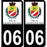06 Cagnes-sur-Mer logotipo de la etiqueta engomada de la placa de registro de la ciudad