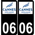 06 Cannes logo autocollant plaque immatriculation auto ville sticker