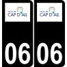 06 Cap-d'Ail logotipo de la etiqueta engomada de la placa de registro de la ciudad