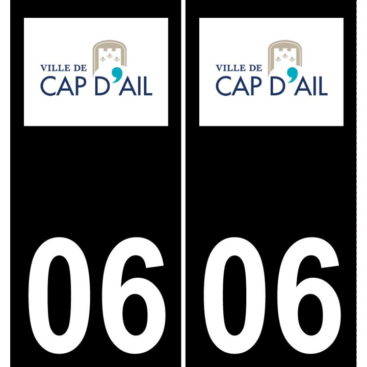 06 Cap-d'Ail logo autocollant plaque immatriculation auto ville sticker
