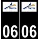 06 Carros logo autocollant plaque immatriculation auto ville sticker