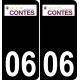 06 Contes logo autocollant plaque immatriculation auto ville sticker