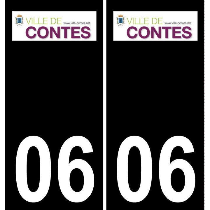 06 Contes logo sticker plate registration city