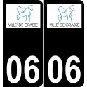 06 Grasse logotipo de la etiqueta engomada de la placa de registro de la ciudad