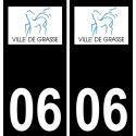 06 Grasse logotipo de la etiqueta engomada de la placa de registro de la ciudad
