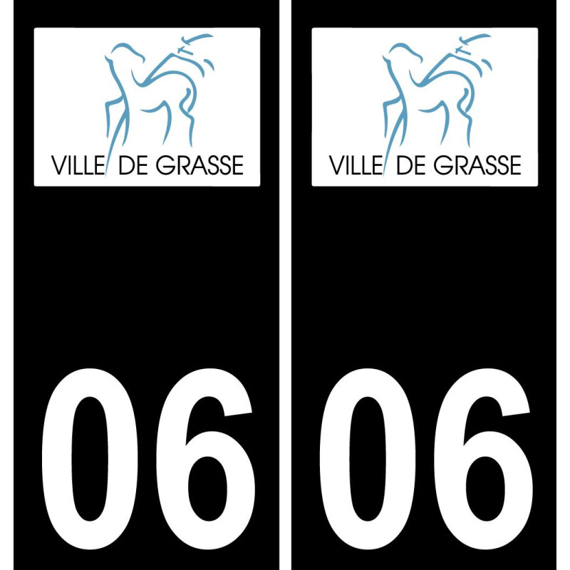 06 Grasse logotipo de la etiqueta engomada de la placa de registro de la ciudad
