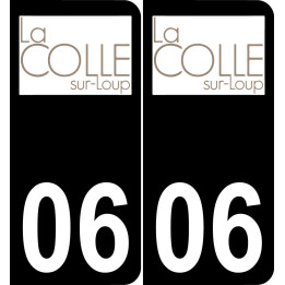 06 La Colle-sur-Loup logotipo de la etiqueta engomada de la placa de registro de la ciudad
