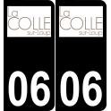 06 La Colle-sur-Loup logotipo de la etiqueta engomada de la placa de registro de la ciudad