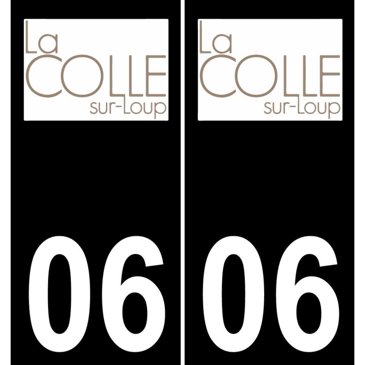 06 La Colle-sur-Loup logotipo de la etiqueta engomada de la placa de registro de la ciudad