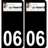 06 La Trinité logo autocollant plaque immatriculation auto ville sticker
