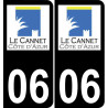 06 Le Cannet logotipo de la etiqueta engomada de la placa de registro de la ciudad