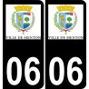 06 Menton logotipo de la etiqueta engomada de la placa de registro de la ciudad