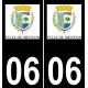 06 Menton logotipo de la etiqueta engomada de la placa de registro de la ciudad