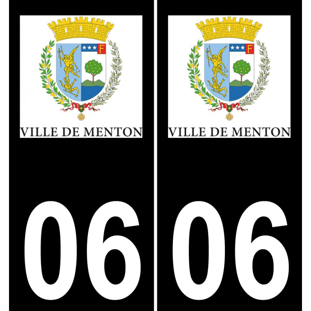06 Menton logo autocollant plaque immatriculation auto ville sticker