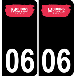 06 Mougins logotipo de la etiqueta engomada de la placa de registro de la ciudad
