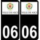 06 Nice logo autocollant plaque immatriculation auto ville sticker