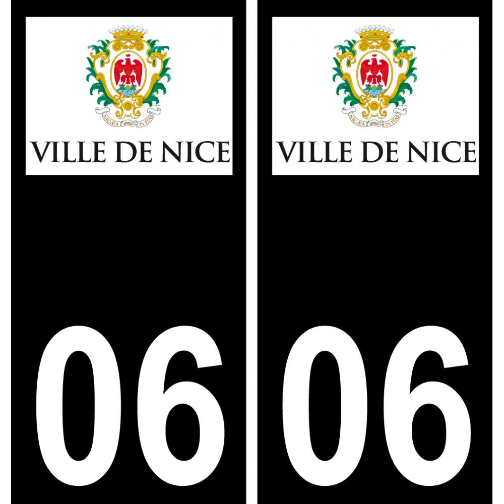 06 Nice logo autocollant plaque immatriculation auto ville sticker