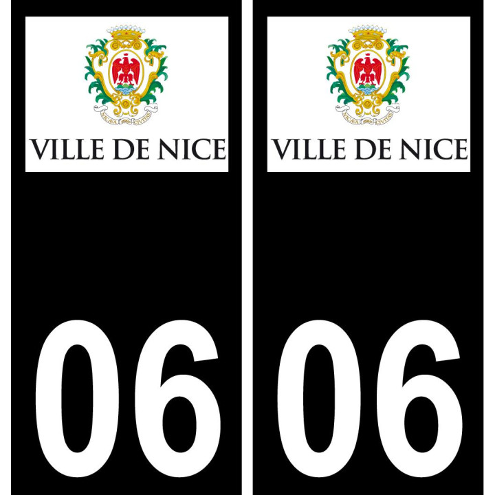 06 Nice logo autocollant plaque immatriculation auto ville sticker