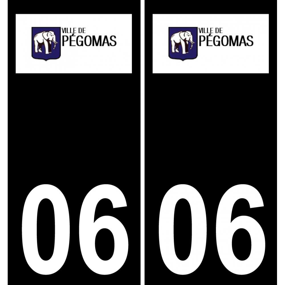 06 Pégomas logo autocollant plaque immatriculation auto ville sticker