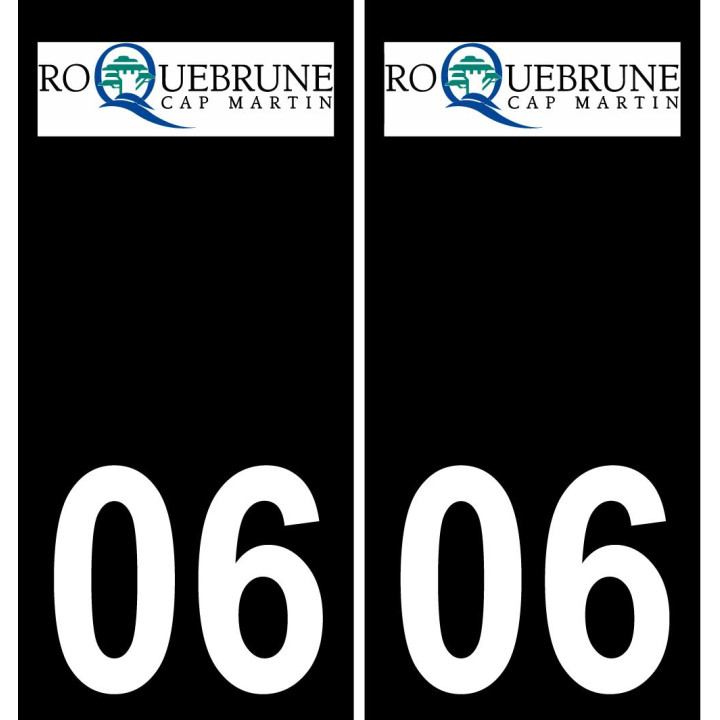 06 Roquebrune-Cap-Martin logotipo de la etiqueta engomada de la placa de registro de la ciudad