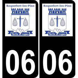 06 Roquefort-les-Pins logo autocollant plaque immatriculation auto ville sticker