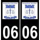 06 Roquefort-les-Pins logo autocollant plaque immatriculation auto ville sticker