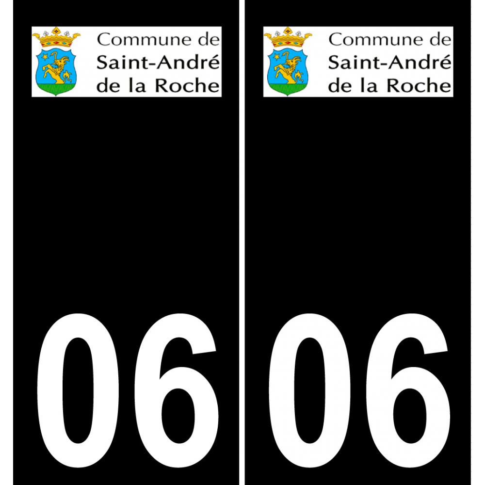 06 Saint-André-de-la-Roche logotipo de la etiqueta engomada de la placa de registro de la ciudad